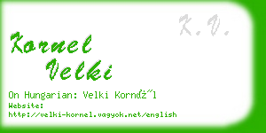 kornel velki business card